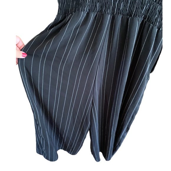 I HEART IT BLACK WHITE STRIPED SLEEVELESS V NECK JUMPSUIT PANTSUIT ROMPER S - Picture 3 of 8